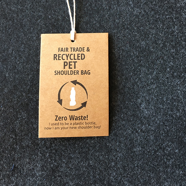 Recycelte PET Umhängetasche Schwarz – Bild 3