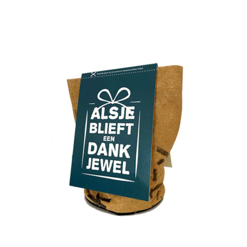 Kweektuin met ansichtkaart Alsjeblieft een Dankjewel SuperWaste
