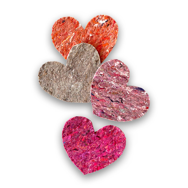 Recycled Vilt Hartfiguren - Afbeelding 2