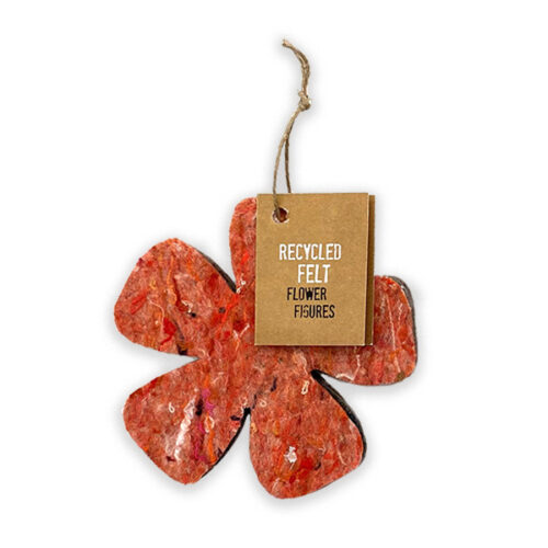 Recycled vilt bloemfiguren set4 SuperWaste