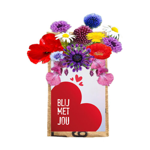 Hangtuintje Bijenbloemen Blij met jou labelkaart