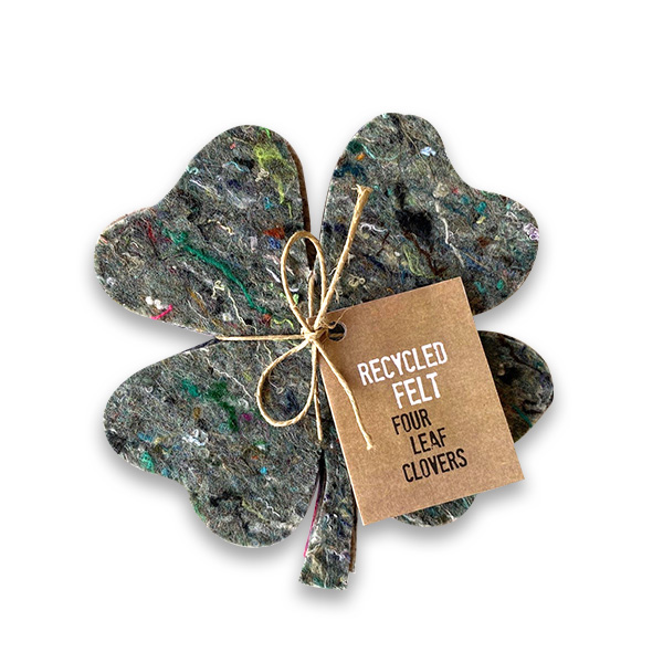 Box of Luck met recycled vilt klaverfiguren - Afbeelding 2