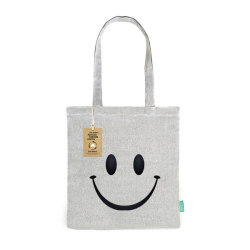 Recycled katoen shopper Smiley SuperWaste