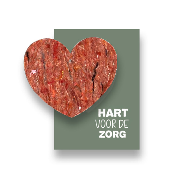 Hart voor de Zorg kaart met vilt figuur SuperWaste