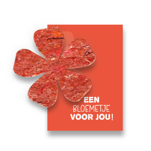 Een bloemetje voor jou kaart met vilt figuur SuperWaste