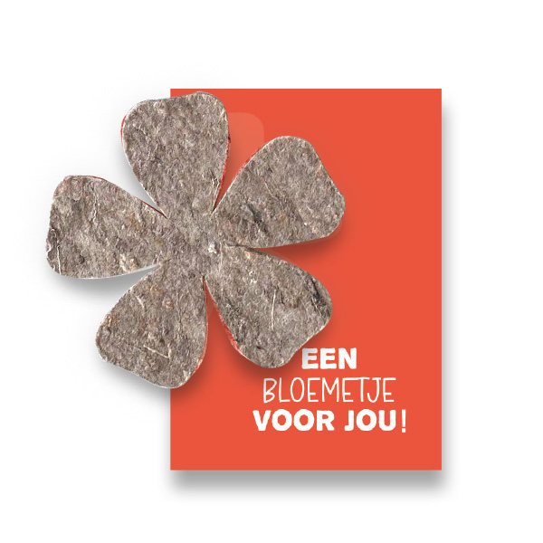 Een bloemetje voor jou kaart met vilt figuur SuperWaste