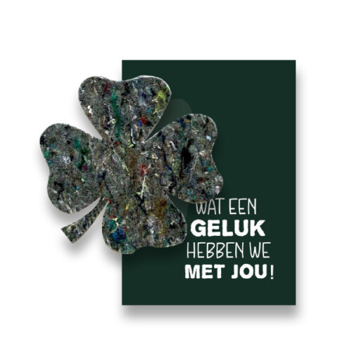 Wat een geluk kaart met vilt figuur SuperWaste